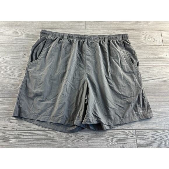Columbia PFG Fishing Swim Trunks Gray Omni-Shade Nylon W/Pockets Men XXL - Picture 1 of 9